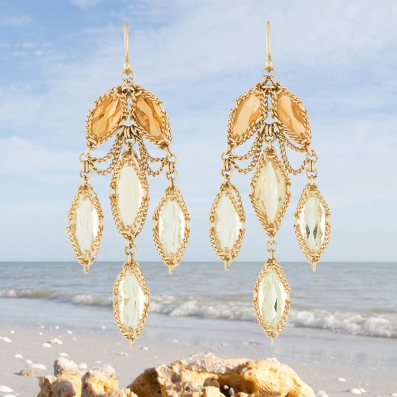 SOLD -Anthony Nak 18k Topaz and Tourmaline Earrings - Picture 6 of 7